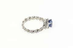 Platinum Heart Tanzanite Diamond Accent Engagement Ring