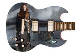 Tori Amos Autographed Signed Custom Photo Graphics Guitar ACOA