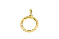 14K Yellow Gold Liberty Buffalo Jefferson Nickel Holder Charm/Pendant