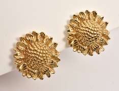 Neat 14k Sunflower Earrings