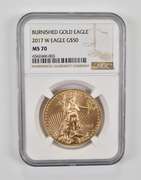 MS70 2017-W $50 Burnished American Gold Eagle - Graded NGC