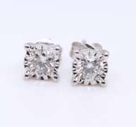 Elegant White Gold Illusion Set Diamond Earrings
