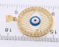 Lovely Yellow Gold Devil eye Cubic Zirconia Pendant