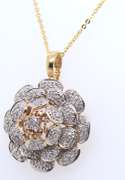 Sparkling Yellow Gold Diamond Flower Necklace