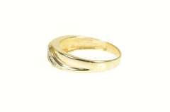 14K Yellow Gold Diamond Classic Men's Wedding Band Ring