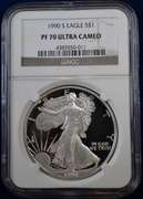 1990-S American Silver Eagle NGC PF70 Ultra Cameo