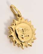 Whimsical 14k Sun Charm or Pendant