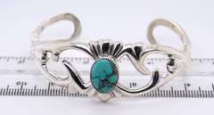Sterling Silver Signed Wilson Bengay Navajo Turquoise Bangle