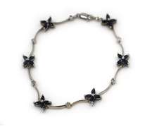Elegant 2.12ctw Sapphire Flower and Diamond Bracelet in 14K