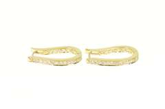 14K Yellow Gold 1.26 Ctw Diamond Curvy Inside Outside Hoop Earrings