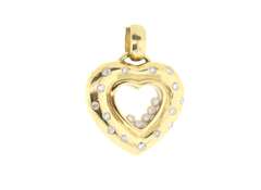 LADIES 18 KT GOLD HEART PENDANT