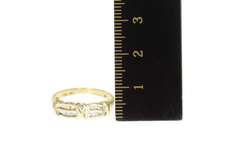 10K Yellow Gold 0.20 Ctw Baguette Diamond Tiered Statement Ring