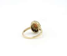 Stunning Oval Coral and Pearl Ring in 14K