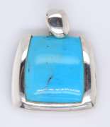 Lot of Vintage Sterling Silver Thailand Turquoise Pendant and Earrings