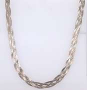 Italian Vintage Sterling Silver Braided Necklace