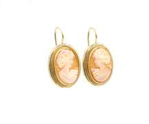 Shell Cameo Ring and Earring set in 14K