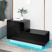 Woodyhome Nightstand with Multi-color RGB LED Backlight