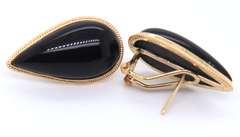 Chic 14kt YG Black Onyx Pear Shaped Earrings