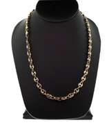 Divine  puffed mariner 14kt gold chain necklace