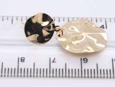 Gorgeous Yellow Gold Double Disk Dangle Earrings