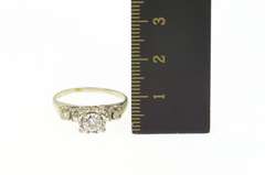 14K White Gold 0.61 Ctw 1940's Classic Diamond Engagement Ring