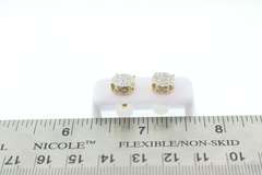 Round Cluster Diamond Earrings with 14k Yellow Gold