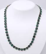 Vintage Sterling Silver Malachite Necklace