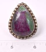 Ravishing Rare Colossal 33.86CTS Natural Ruby Zoisite Ring in Gold Plated Sterling Silver