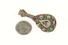 Gold Filled Murano Glass Micro Mosaic Lute Mandolin Charm/Pendant