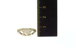 14K White Gold Diamond Ornate Art Deco Filigree Engagement Ring