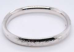 Sterling Silver Floral Bangle Bracelet