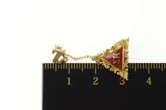 10K Yellow Gold Sigma Kappa Enamel Red Enamel Lapel Pin/Brooch