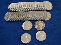 Lot Of 40 Buffalo Nickels, Full Date.