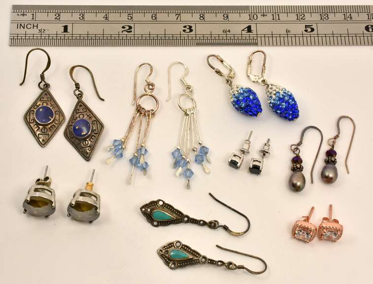 Playful Group of * Pairs of Sterling Earrings
