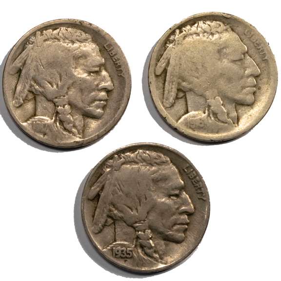 1916 S &1917 D Buffalo Nickels