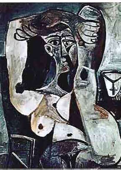 Pablo Picasso, Woman with Arm & Leg Over Head