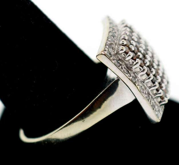 AMBER & DIAMOND WIDE RING