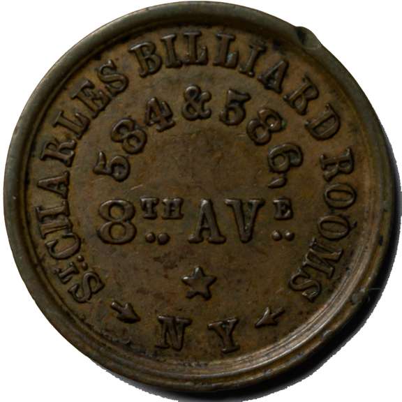 St Charles Billiard Room NY City  Civil War Store Card.