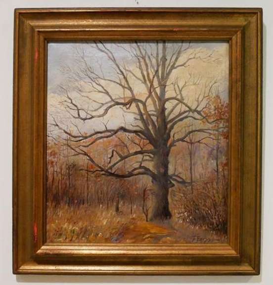 T.Foiss Fall woodland scene original oil on canvas