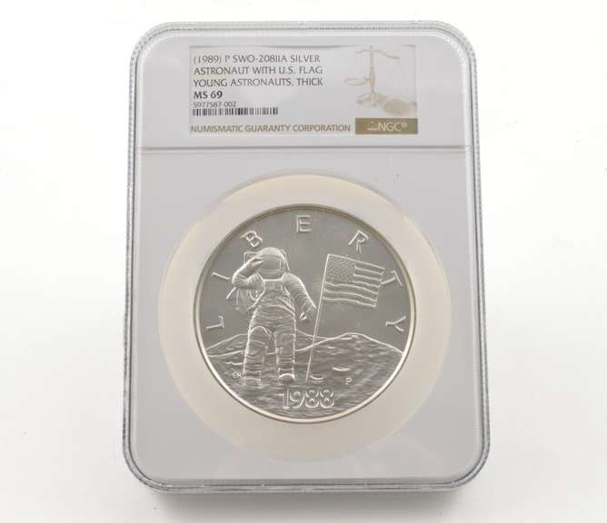 MS69 (1989) P US Flag Young Astronauts SWO-20811A Silver - NGC