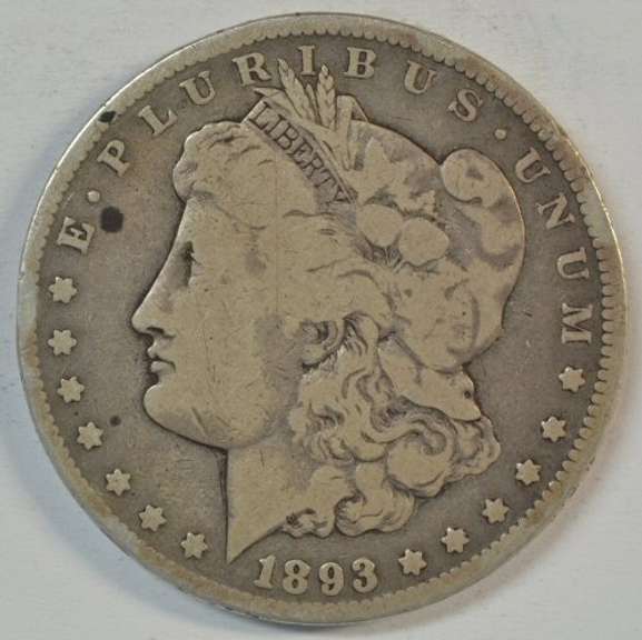 Rare key date 1893-CC Morgan Silver Dollar in circ