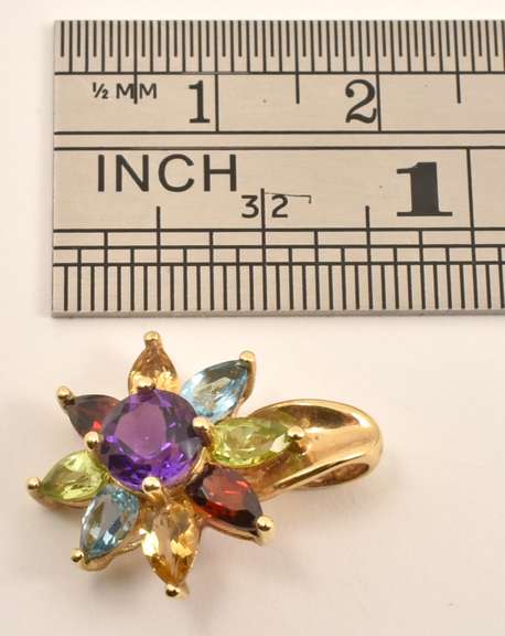 Colorful Stone Flower Pendant