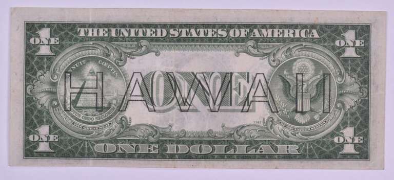 1935-A $1 US Silver Certificate - Hawaii Overprint - Short Snorter