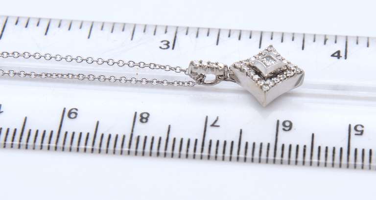 Stunning White Gold Diamond Pendant on Chain