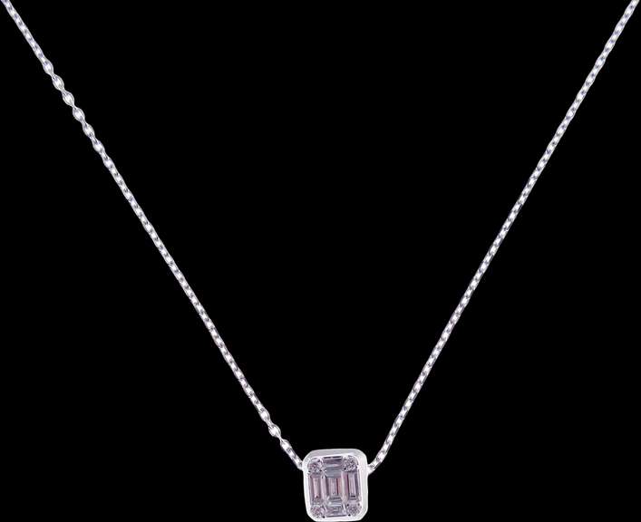 Elegant 18kt white gold necklace with diamond pendant