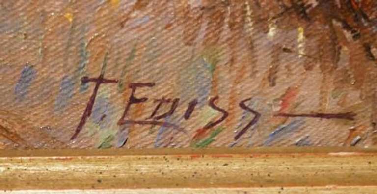 T.Foiss Fall woodland scene original oil on canvas