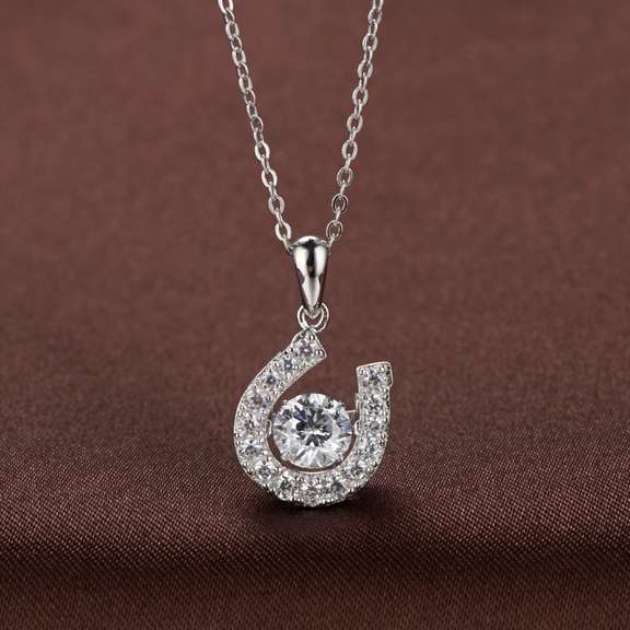 Horse shoe Dancing Stone Pendant