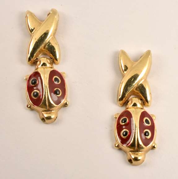 FunEnamelled Lady Bug Earrings