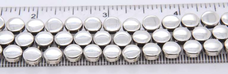 Vintage Sterling Silver 3 Row Dot Bracelet