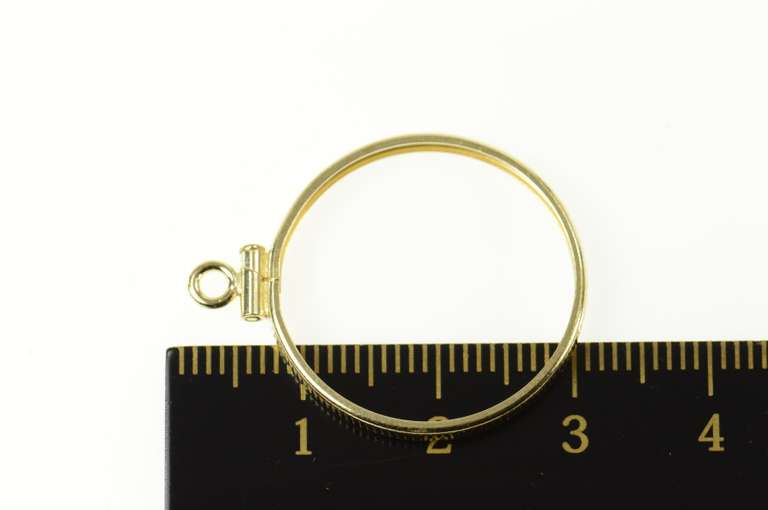 14K Yellow Gold 10 Peso Gold Coin Holder Statement Pendant